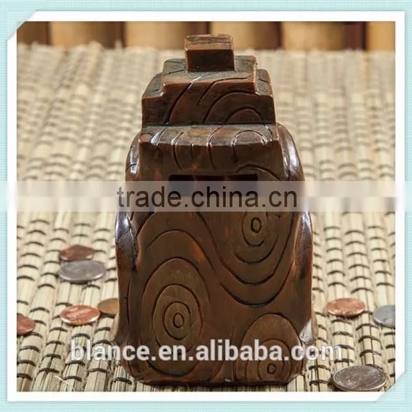 Resin Fatutu Planet Tiki Figurine Coin Bank photo-2