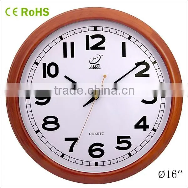 16inch Quartz Analog Type Decorative Round Wooden Wall Clock Antique Wall Clock