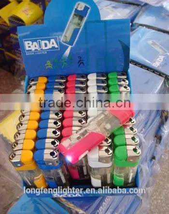 Cigarette Plastic Material Gas Electronic Refilling Lighter With LED Light photo-6