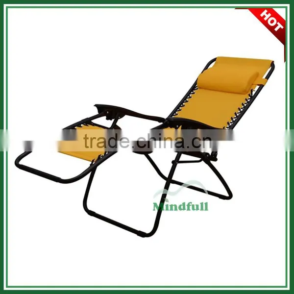 Beige Zero Gravity Sun Lounge Chair Outdoor Adjustable Lounge Chair photo-2