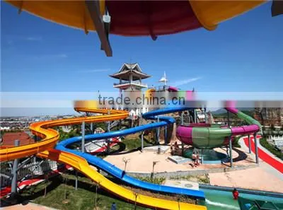 2016 Hot Selling Skin Raft Spiral Slide Water Park Fiberglass Water Slide photo-2