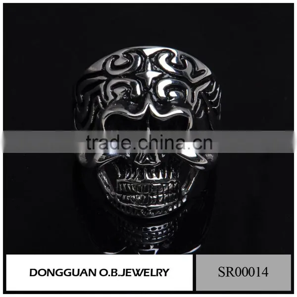 Skull Silver Ring For Men,Skull Ring Silver Jewelry Gothic,Silver Skull Titanium Ring photo-6