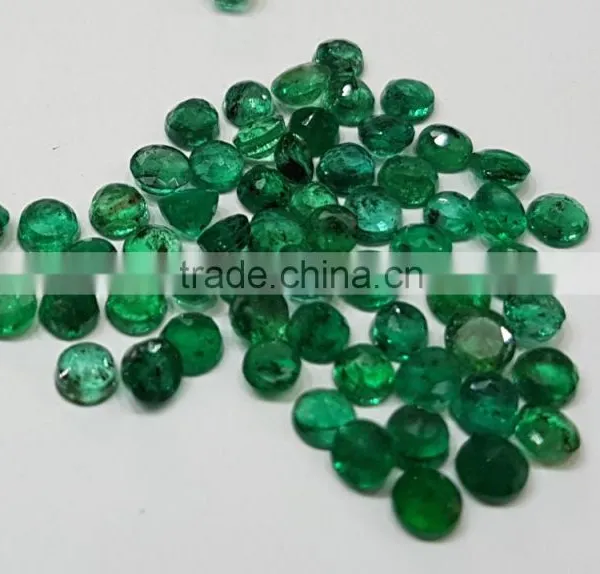 Natural Loose Dark Green Brazil Emerald Round Transparent 3.4-3.6mm photo-3