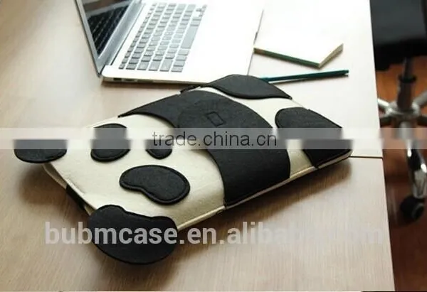 FASHION New Arrive BUBM Black Color 9.7 Inch Wool Felt Tablet Case Cute Cartoon Panda Bag photo-4