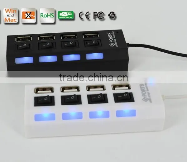 Super Speed Usb Por Hub, 5Gbps 4 Port Usb 3.0 Hub With Individual Switches and LED Indicators photo-2