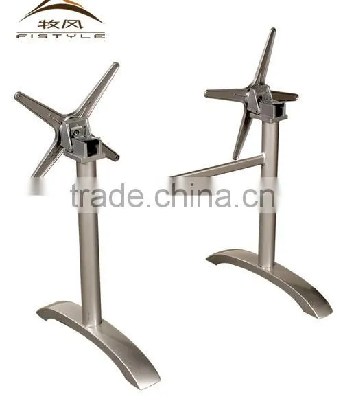 Double Foot Foldable Aluminum Round Tube Table Base CS402