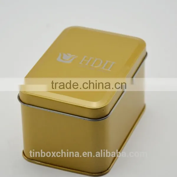 Dongguan Factory Direct Gold Rectangle Gift Packaging Tin Can photo-3