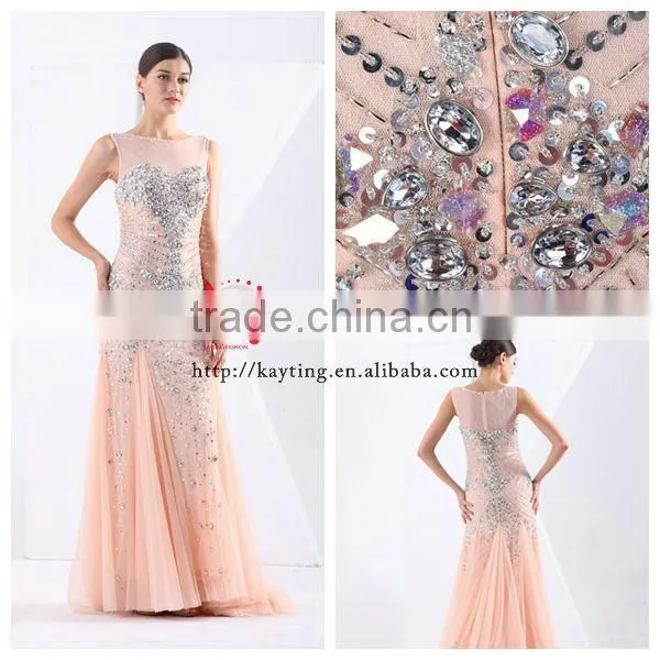 New Picture Fashion Sex Long Dresses Nude Lace Evening Dress 2013 Flounced Evening Dress photo-6