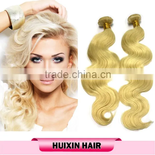 New Arrival High Quality Brazilian Body Wave Remy Hair Color 613 Blonde Human Hair Weave photo-2