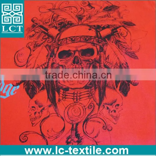 Custom Burning Skull Head Design Print Red Elegant Tshirt photo-3