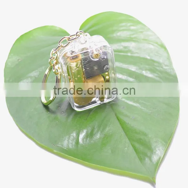 Transparent Keychain Romantic Wedding Favor Small Merry Christmas Gift Music Box photo-5
