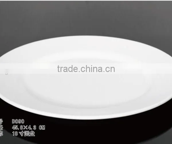 China Facotry Wholesale Melamine Plastic Gold Silver Round 18'' Wedding Wholesale Charger Bumper Plates With Declare OEM