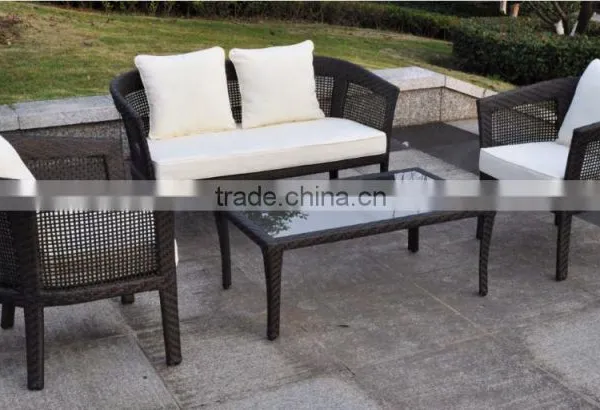 Patio Furniture Set Cushioned Outdoor Wicker Rattan Garden Sofa Seat photo-3