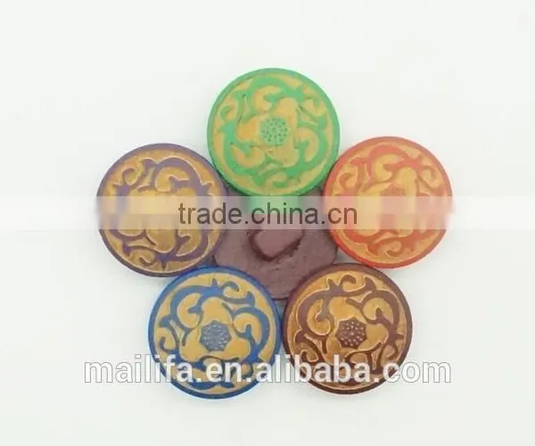 High Quality Fancy Colorful Figure Laser Engraved on Wood Shank Button photo-4