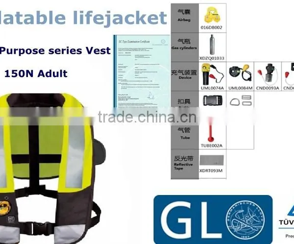 150N Adult Solas EC ISO12402 Approved Inflatable Life Jacket Life Vest Inflatable Safety Adult Solas Approved Life Jacket photo-2