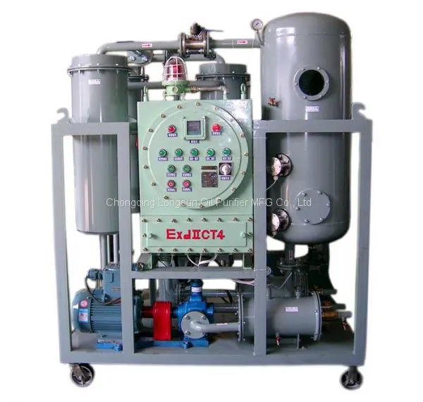 Carro de filtro de limpieza de aceite de turbina emulsionado, Planta de tratamiento de aceite de turbina en línea