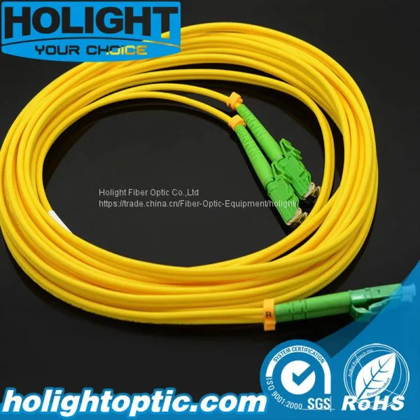 LC APC to E2000 APC Duplex Sm Yellow Optical Fiber Patch Cord