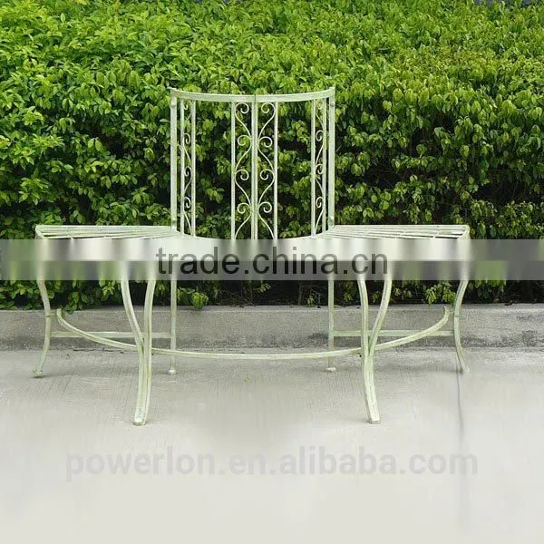 Powerlon Fabulous Wrought Iron Half Round Tree Bench