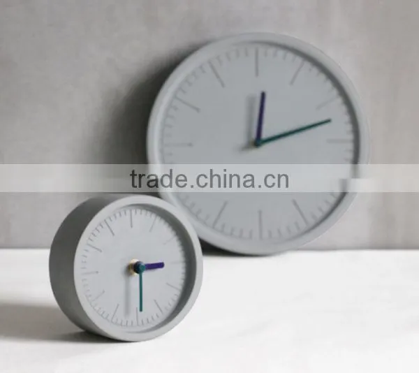 Mini Plain Concrete Table Decoration Bare Concrete Desktop Clock photo-3