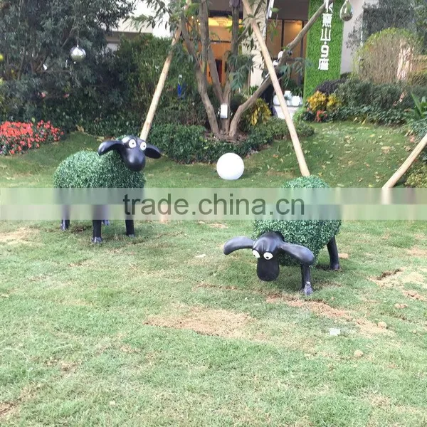 Fiberglass Goat Statue With Artificial Grass photo-2