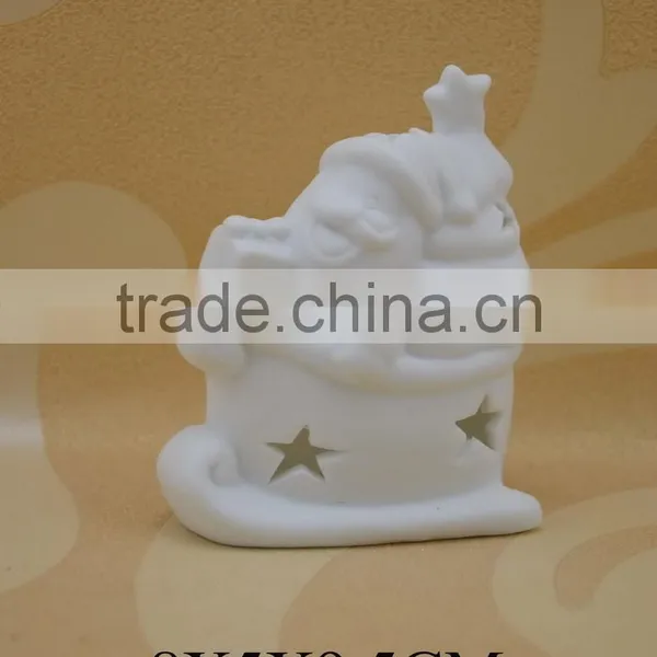 Hand Made Porcelain Christmas Figurine With LED Light for Decoration photo-6