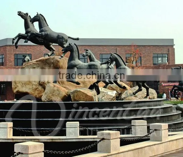 Outdoor Garden Decoration Horse Waterfall Fountain Statue Sculpture photo-3