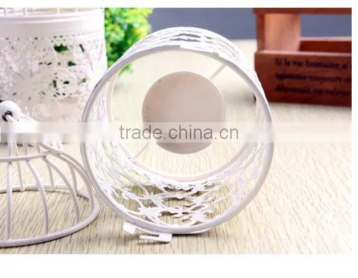2016 Popular Metal Hollow Out Candle Holder White Metal Lantern Christmas Home Decoration Candlestick Hollow Candle Holders photo-2