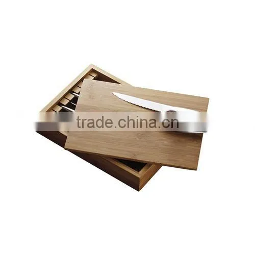 8 Pcs Steak Knives With Bamboo Case Set #10818