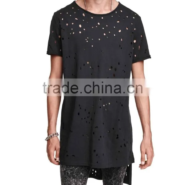 T-shirt With a Hole Pattern Printing Polyester Apparel Custom t Shirts Custom Casual Half Sleeves photo-4