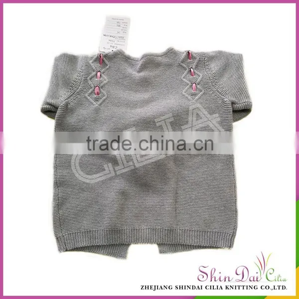 Wholesales Fashionable Korean Style 100% Cotton Kids Sweater With Bow photo-2