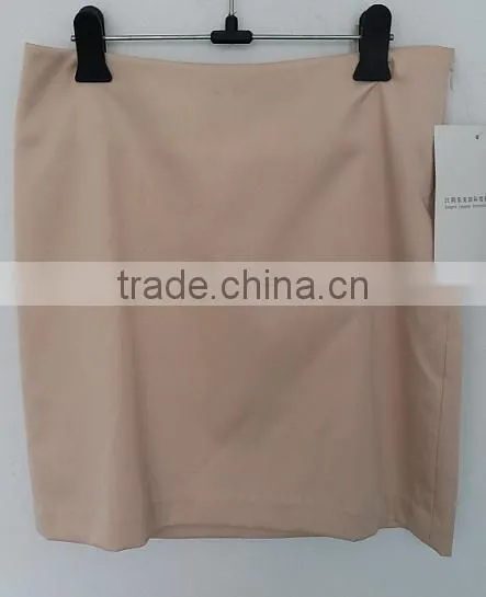 2016 Ladies Beige Plain Dyed Skirt for Summer photo-2