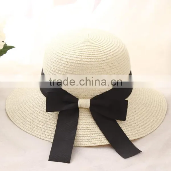 Zm40591b New Fashion Custom Women Hat /beach/sun Visor/ Bowknot Hat photo-3