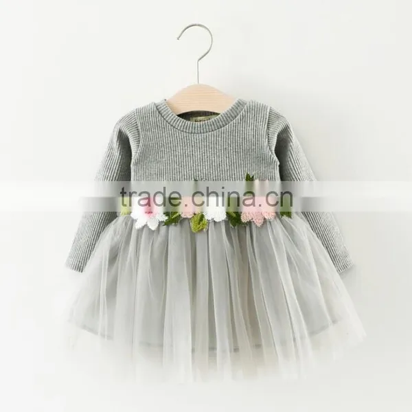 Zm11670a 2017 New Arrivals Kids Fall Clothes Cotton Girls' Dresses Fashion Boutique Children's Clothing photo-3