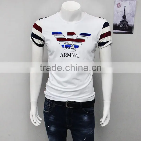 China Fashion Printed Plian Slim Fit Short Sleeve Men t Shirt photo-4