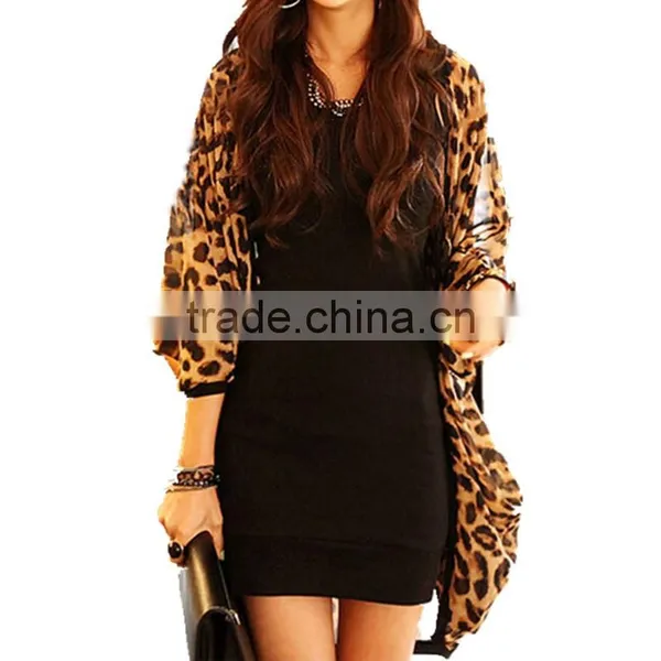 Korean Style Latest Design Hot Sale Leopard Top Selling Products Summer Chiffon Thin Cardigan photo-2