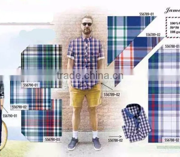 Latest Fashion Designer Button Down Shirt Gingham Plaid Shirt photo-6