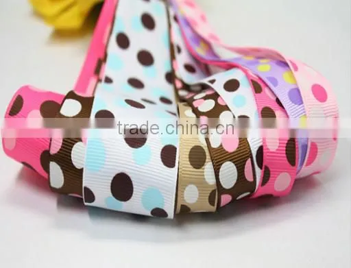 Hi-ana Ribbon 181 Colorful Polka Dot Printed Ribbon,polka Dot Satin/grosgrain Ribbon for Christmas
