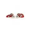 Fascinating Red Color Leather Chain Cufflinks photo-3