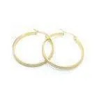 Small 35mm Stainless Steel Earrings Hoops For Women , Gold Plated