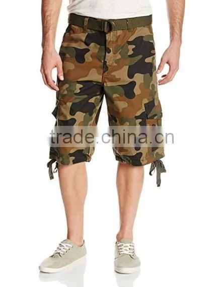 Men's All-Season Belted Ripstop Short Pants Camo Garment Factory Wholesale photo-5