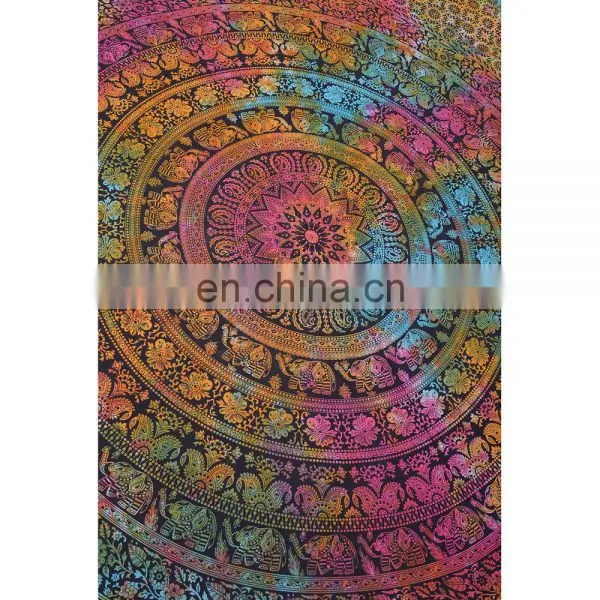Multicolor Bohemian Hippie 100% Cotton Twin Size Wall Hanging Good Looking Tapestry