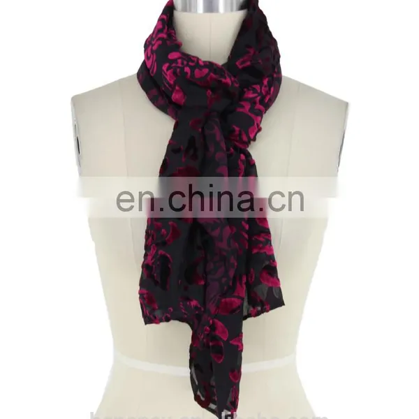 Customized High Quality Pink Floral Printed Scarf For Cute Women photo-3