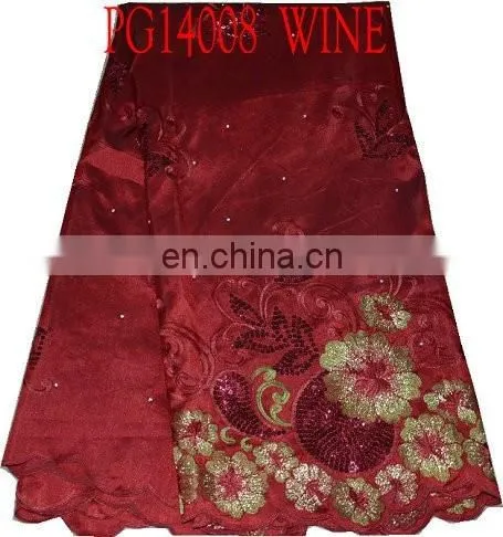 2015 Evening Dress Handcut Sequins George Lace(PG14008) Raw Silk Embroidery George Lace photo-2