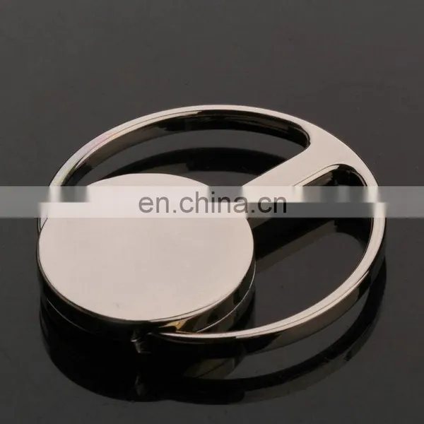 Round Shape Metal Cheap Silver Plated Sublimation Keychain photo-3