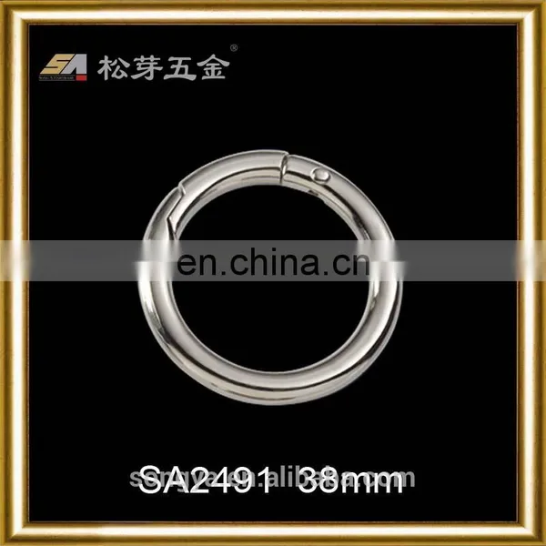 2016 Custom Zinc Alloy Key Ring Buckle For Bag, Nickle Plated Spring Loaded Ring photo-3