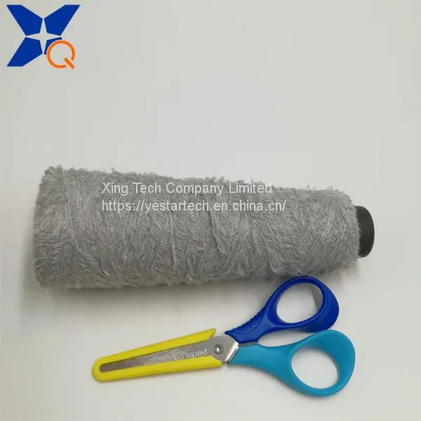Nm13 Grey Microfiber Half Fancy Yarns Could Not Pass Needle Detector Conductive Touchsreen Yarns for Warmer Gloves-XT11273 photo-3