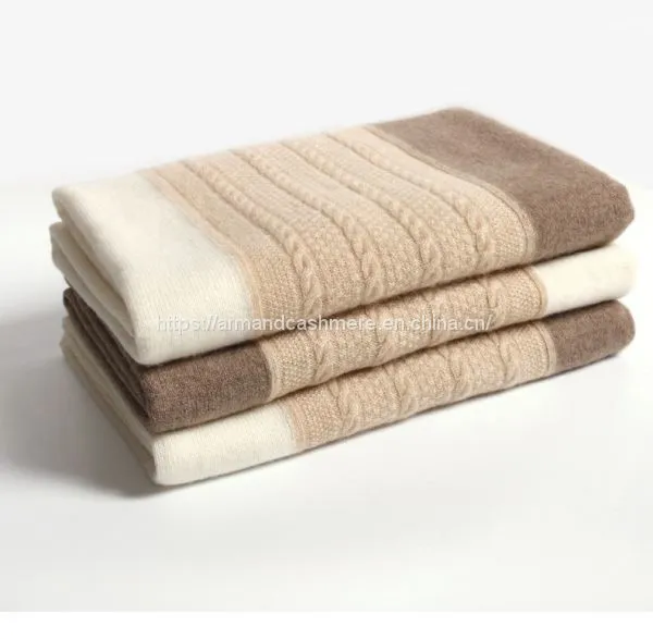 Three Color Combo Cable Cashmere Scarves