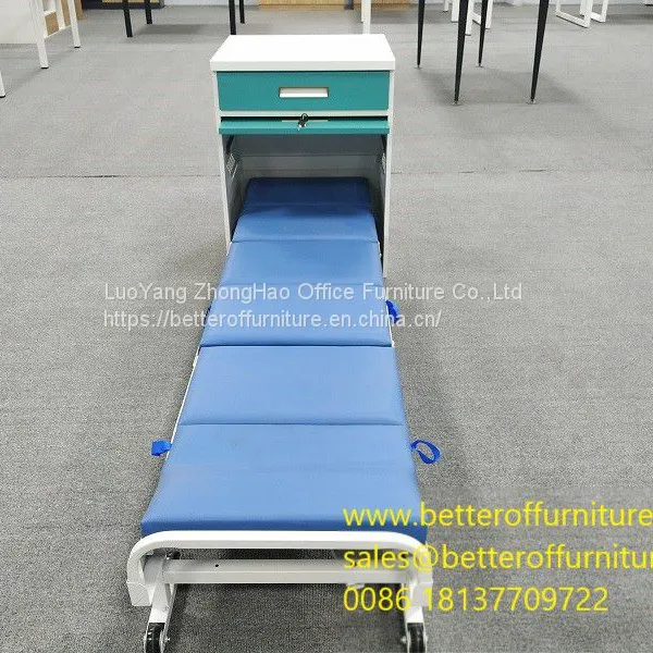 Folded Structure Shared Escort Bed Steel Frame and Sponge PU Surface photo-4
