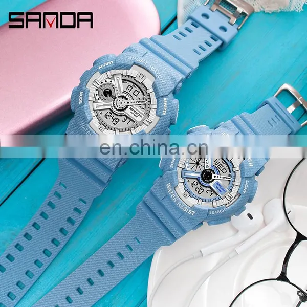 Sanda 299G 292L Leisure Sport Watches for Ladies and Men LED Luminous Waterproof Unique Functional Digital Watches Unisex photo-4