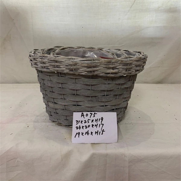 With Handle Willow Basket Wicker Craft Gift Flower Storage Baskets